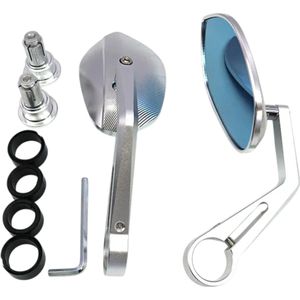 Bar End Spiegelset Hoog Zip / Vespa- Zilver