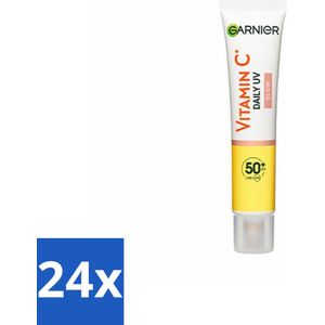 24 x Garnier - SkinActive - UV Fluid - Vitamine C - Anti-Pigmentvlekken - SPF 50+ - 40 ml - Zonbescherming - Vitamine C Serum - Anti Pigmentvlekken - Dagcrème - Spf50