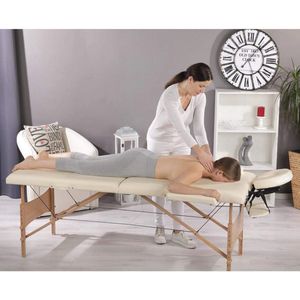 Mobiele massagetafel Beige 2 Zones - Behandelingsligstoel voor Therapie en Tattoo