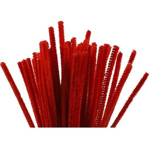 Creotime Chenille Draad 50 Stuks 30 Cm 6 Mm Rood