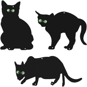 3 stuks vogelverschrikker zwart ijzer reflecterende ogen kattenverschrikker tuinbescherming HTML content nodig .