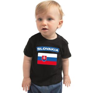 Slovakia baby shirt met vlag zwart jongens en meisjes - Kraamcadeau - Babykleding - Slowakije landen t-shirt 62