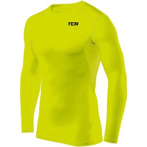 TCA Mannen HyperFusion Compressie Basislaag Top Lange Mouw Ondershirt - Crew Hals - Helderblauw, S