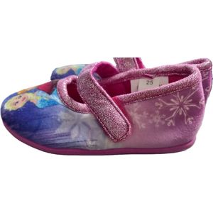 Frozen pantoffels - sloffen - paars - rubberen zool - klittenband - maat 25