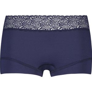 RJ Bodywear Pure Color Kant dames short - donkerblauw - Maat: XXL