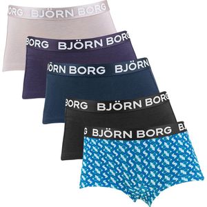 Björn Borg Core Korte short - 5 Pack MP001 Black/Blue/Pink/Purple - maat 146/152 (146-152) - Meisjes Kinderen - Katoen/elastaan- 10003103-MP001-146-152