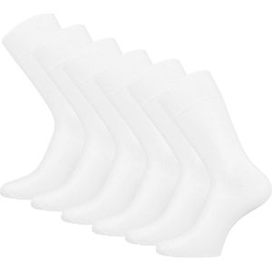6 paar SQOTTON® Katoenen sokken - Naadloos - Heren & Dames - Wit - Maat 43-46