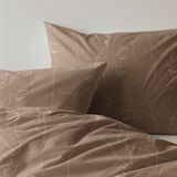 Zydante - Dekbedovertrek Faces - Bruin - Eenpersoons 140x200 cm - Microvezel