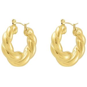 Yehwang oorbellen - Stainless steel - Goud - Dames - Twisted oorringen