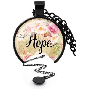Akyol - bloemen ketting - Hope ketting - ketting - valentijnsdag - valentijns cadeau - ketting met bloemen - ketting met een tekst erop - ketting voor haar - collier - ketting met een hanger