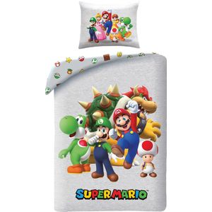 Super Mario Dekbedovertrek, Family - Eenpersoons - 140 x 200 + 70 x 90 cm - Polyester