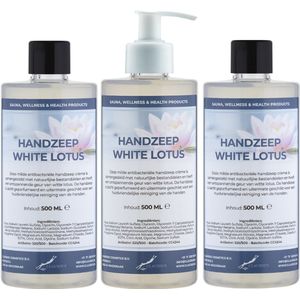 Handzeep White Lotus 500 ml - set van 2 stuks - met gratis pomp - Voordeelverpakking