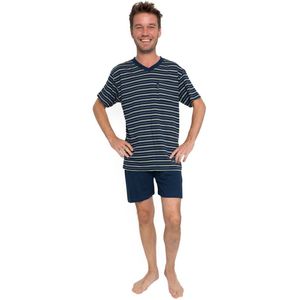 Outfitter heren shortama - V-hals - Bike streep marine/groen - maat L