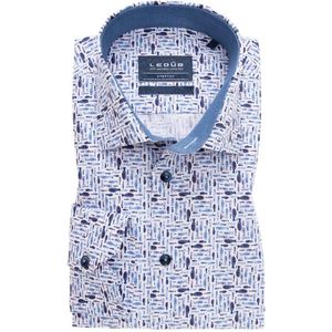 Ledub tailored fit overhemd - middenblauw - Strijkvriendelijk - Boordmaat: 42