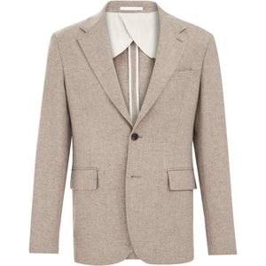 Van Gils - Heren slim fit blazer van wolmix - Slim Fit - Greige - Wol - Maat: 46