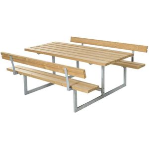 Picknicktafel thermowood - Basic - 2 rugleuningen - 160 x 177 x 73 cm