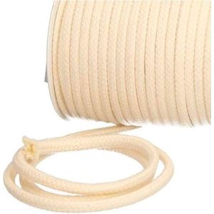 Katoenen gevlochten koord 100% katoen 8 mm breed voor gymtassen - tassen en broeken - vele kleuren en lengtes - knutselkoord - lint - grijs 20