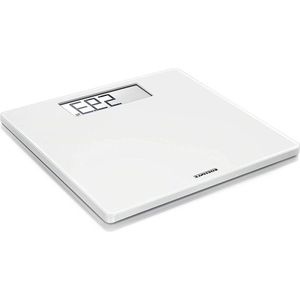 Digitale weegschaal voor 100 personen met extra groot LCD-scherm - anti-slip voetjes - platte personenweegschaal - wit