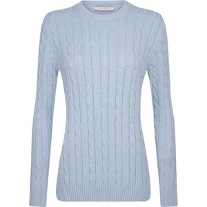 Felix Hardy - Kabelgebreide Trui - Blauw - 100% Katoen - Dames