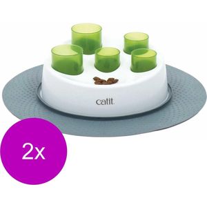 Catit Senses Digger 2.0 - Kattenspeelgoed - 2 x 14.5x24x24.5 cm Wit Groen