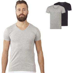 Finn Grijs V-Hals  (2-Pack) T-shirts, Maat XL