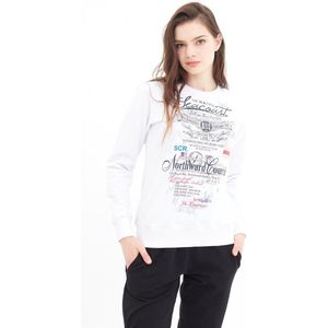 SCR. Kifa - Dames Sweater - Trui met ronde hals - Wit - Maat XL