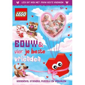 LEGO Boek + bouwstenen - Doeboek met 3 LEGO figuren en stickers - Bouw & vier je beste vrienden - LEGO Friends voor jongens en meisjes vanaf 5 jaar - 6 jaar / 7 jaar / 8 jaar / 9 jaar