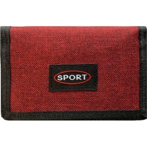 Nylon Portemonnee – Stoffen portemonnee - Klittenband sluiting – Sport - Stoere Portemonnee voor Jongens en meisjes – Portemonnee Heren - Rood - Gratis Verzonden