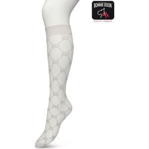 Bonnie Doon Dames Geruite Panty Kniekousen Licht Grijs maat 36/42 - Knie Kousen 20 denier - Ruitjes - Ruiten - Print - Uitstekend draagcomfort - Bonnie Doon Knee High - Kniesokken - Zakt niet af - OEKO-TEX - Grey - BP221801.235