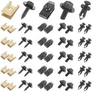 Universele autoschroef- en plaatmoeren set voor carrosserie - 100 stuks