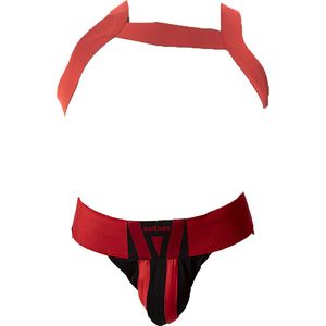 Barcode Berlin Multipack 1x Zuri Jockstrap Red/Black + 1x Harness Matt Red - MAAT S - Heren Ondergoed - Jockstrap voor Man - Mannen Jock