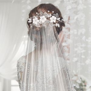 Bridal Hair Combs Floral Hair Vine - Elegant Hairpiece for Women and Girls, Wedding Accessories (Silver)