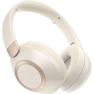 StayPowered Draadloze Hoofdtelefoon - 50 Uur Playtime Voor Onbeperkt Luisterplezier - Diepe Bassen - Opvouwbaar Ontwerp - Bluetooth 5.3 - Ingebouwde Microfoon - Ergonomische Pasvorm - Beige/Wit - Levering Sneller Dan Aangegeven!