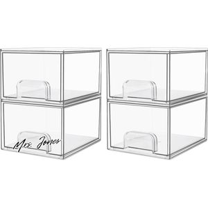 Mrs. Jones Stapelbare Opbergladen Acrylorganizer Met 32 Antislipmatten - Acrylladeorganizer Voor Dressoir Badkamer .