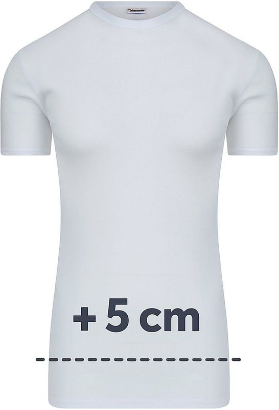 Beeren Heren T-shirt – 100% Katoen – Wit – Extra Lang (+5 cm) – Ronde Hals - Maat XXL