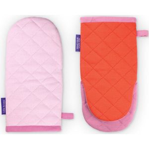 Lifa home Coral Kiss Keuken Ovenwanten set – 15 x 30 cm – 2 stuks – Roze