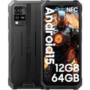 Blackview BV4800 SE - Robuuste Smartphone - Zwart - 12GB RAM - 64GB - 6,56 inch - Dual 4G LTE - Android 15 - IP68 Waterdicht