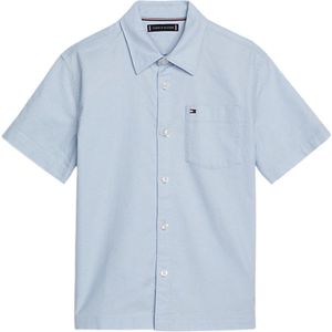 Tommy Hilfiger SOLID OXFORD SHIRT S/S Jongens Overhemd - Blue - Maat 12