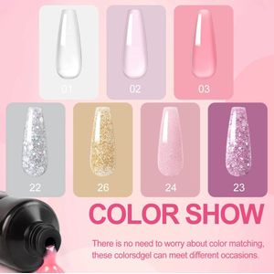 Polygel Kit - Polygel Set - Nagelverlenging - Polygel 7 kleuren - Basecoat - Topcoat - Polygel nagels - Kunstnagels - Gel Polish - Acryl gellak