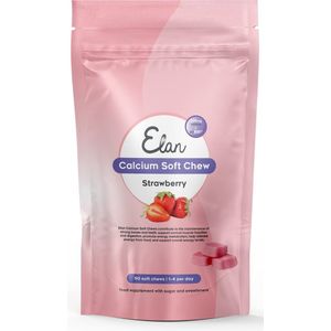 Calcium Soft Chew - Aardbei - 90 Calcium Soft Chews in de vorm van citraat (500 mg) met vitamine D (20 µg) voor een betere opname van calcium