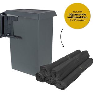 Eleganca Uittrekbare Afvalbak 24 Liter – Inbouw Prullenbak – Afvalbak Afvalscheiding - Geschikt vanaf deurbreedte 45 cm, inbouwdiepte 28 cm & Kasthoogte 56 cm – Antraciet