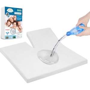 Splittopper Beschermer - Waterdicht - Molton - Wit - 180 x 210 cm - Antibacterieel