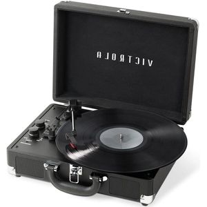 Bluetooth Koffer Platenspeler met Drie Snelheden - Zwart