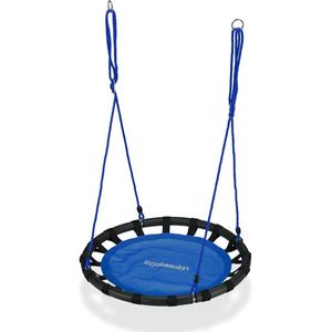 Ronde Nestschommel voor Kinderen - Verstelbare Schommel Ø 80cm - Blauw