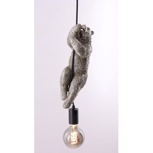 Light & Living hanglamp - Beer Bear -zilver zwart - 35 cm