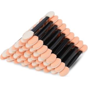 Set van 20 Dubbelzijdige Oogschaduwkwasten - Zwart en Beige, 6 cm - Make-up Borstels