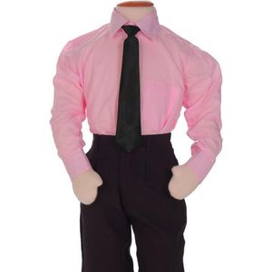 Kinderoverhemd lange mouw roze-182/188