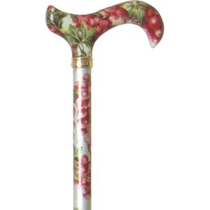 Classic Canes - Tea Party - Verstelbare Wandelstok - Rood - Aluminium - Derby Handvat - Lengte 77 - 100 cm