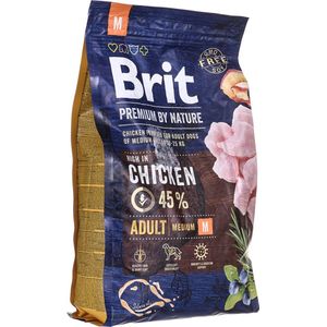 Brit Premium by nature Adult Medium 3kg 45% vlees!