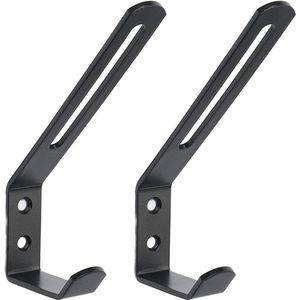 EXCITAT Helmwandhouder - Motorhelmhouder - Geschikt voor het ophangen van motorhelmen, jassen, handschoenen Helmwandhouder - Zwart - 2 stuks - Roestvrij staal